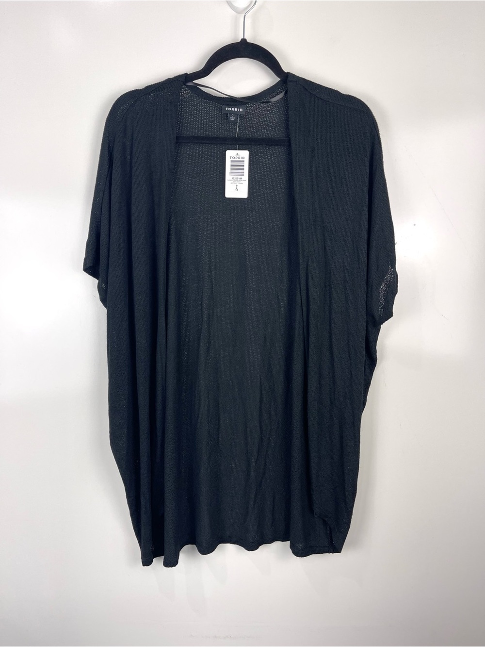 Torrid Open Front Cocoon Cardigan Women’s Size 0 Large Black Lightweight Duster